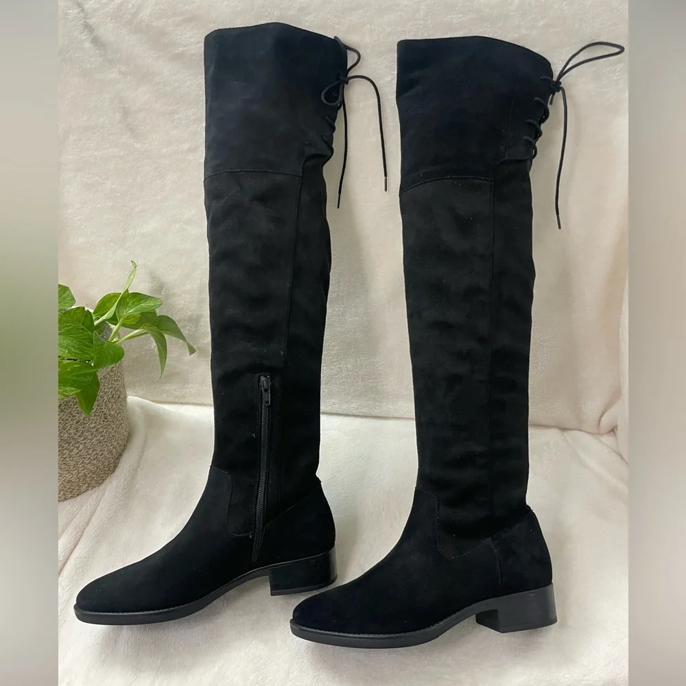 GEOX Felicity Suede Over The Knee High Black‎ Suede Boots 6.5 M, E 509